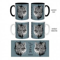 Mug bicolore Loup Natives Tribes Domaine de Pescheray noir Taille unique