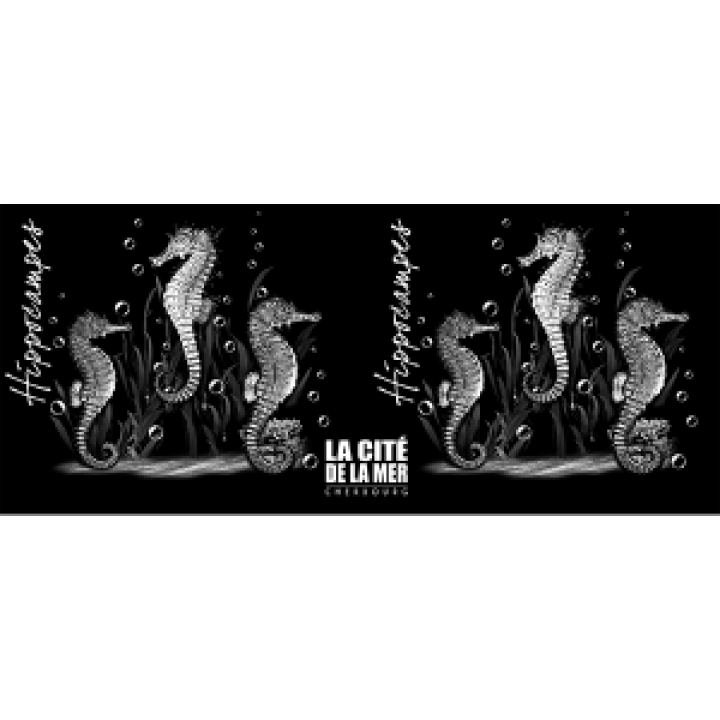 Mug bicolore Noir Hippocampes Cité de la Mer noir Taille unique