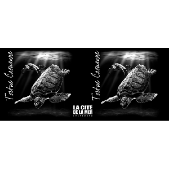 Mug bicolore Noir Tortue Cité de la Mer noir Taille unique