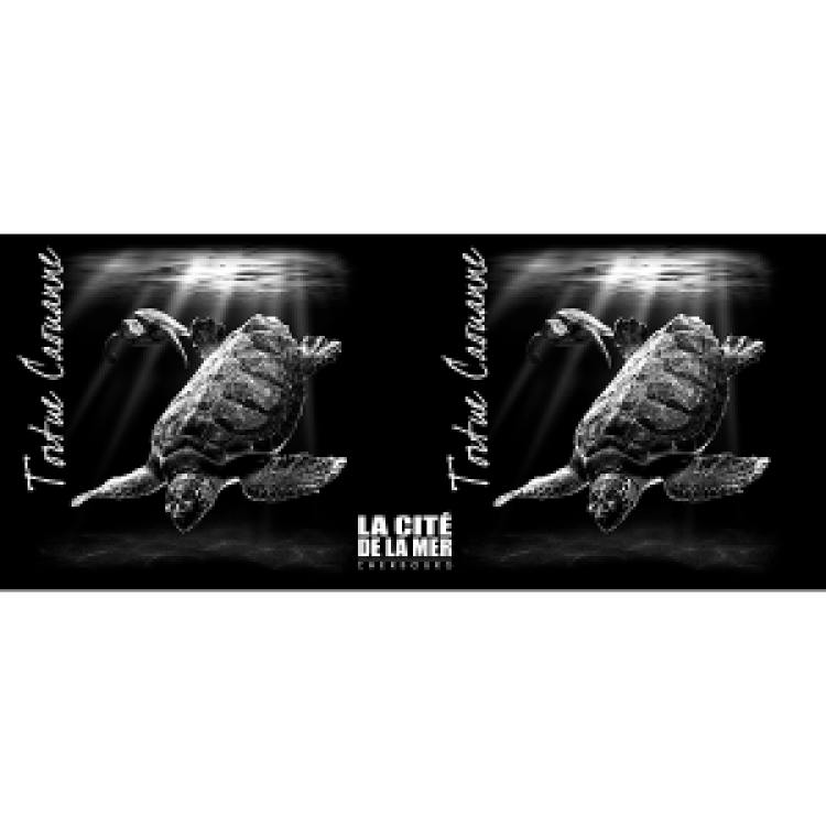 Mug bicolore Noir Tortue Cité de la Mer noir Taille unique