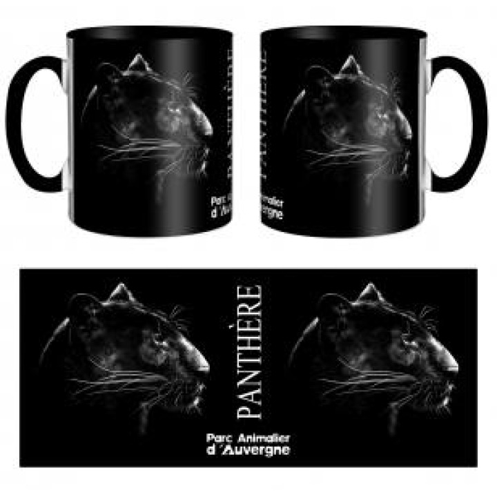Mug bicolore Panthère Gamme Black Parc Animalier dAuvergne noir Taille unique