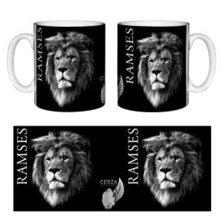 Mug bicolore Ramsès Lion Modèle Exclusif Gamme Black Cerza noir Taille unique