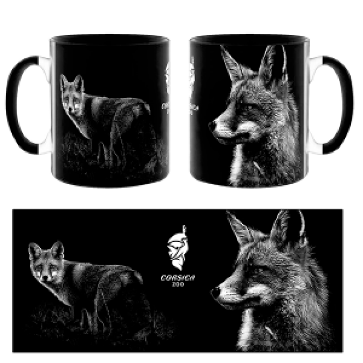 Mug bicolore Renard Zoo Corsica noir Taille unique