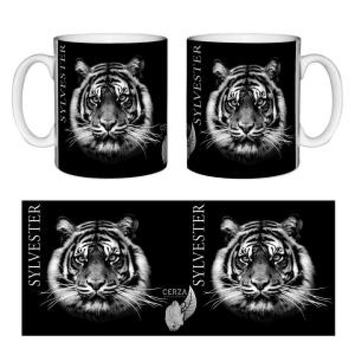 Mug bicolore Sylvester Tigre Modèle Exclusif Gamme Black Cerza noir Taille unique