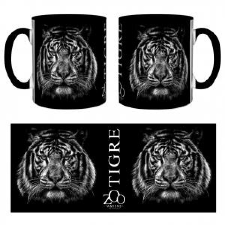 Mug bicolore Tigre Gamme Black Zoo dAmiens noir Taille unique