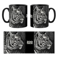 Mug bicolore Tigre Linocut Gamme Black Zoo de Jurques noir Taille unique