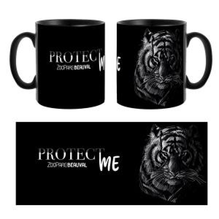 Mug bicolore Tigre Protect Me Zoo de Beauval noir Taille unique