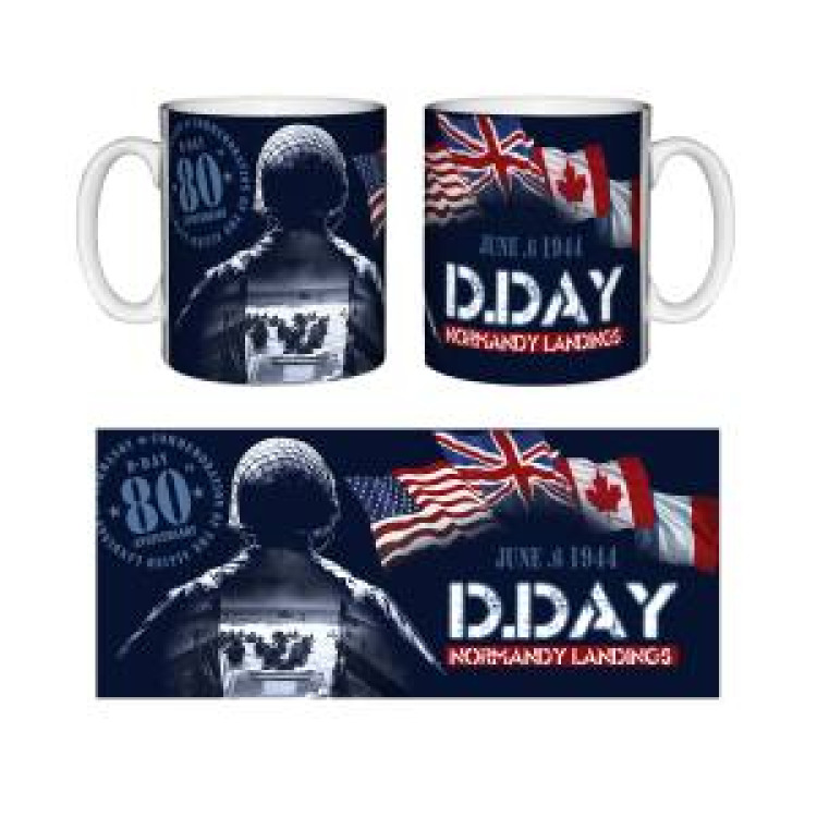 Mug blanc Barge de D&eacute;barquement dans le Soldat D-Day 80th Anniversary Blanc Taille unique