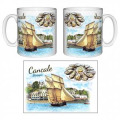 Mug blanc Bateau et Plat D'huitres Cancale Bretagne Blanc Taille unique