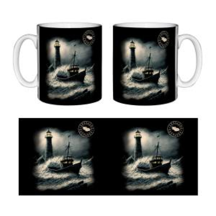 Mug blanc Bateau Phare Bretagne Blanc Taille unique