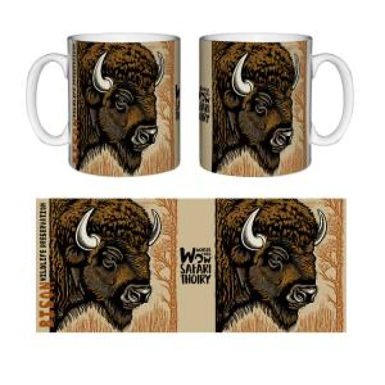 Mug blanc Bison Linocut Zoo de Thoiry Blanc Taille unique