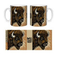 Mug blanc Bison Linocut Zoo de Thoiry Blanc Taille unique