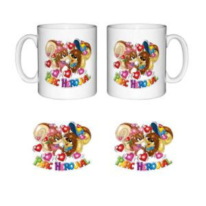 Mug blanc Bisous Parc Herouval Blanc Taille unique