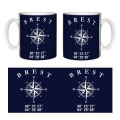 Mug blanc Brest GPS Blanc Taille unique