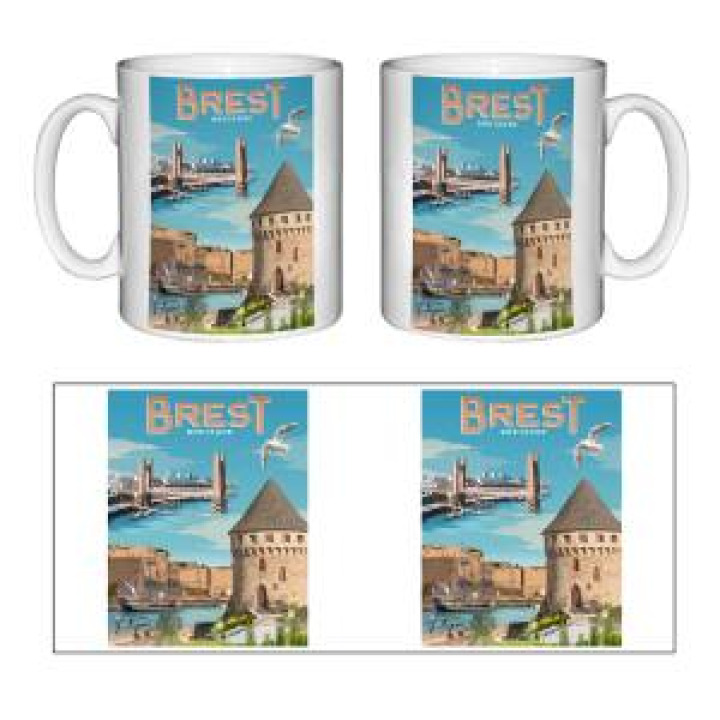 Mug blanc Brest Blanc Taille unique