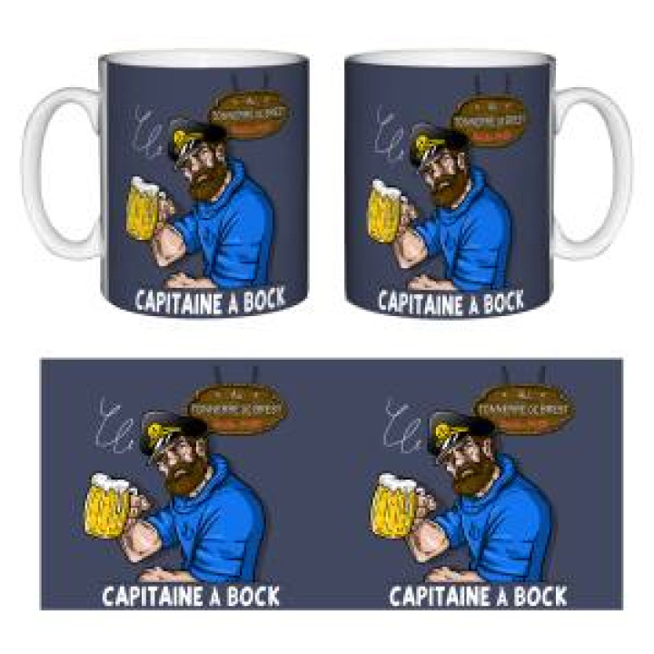 Mug blanc Capitaine à Bock Blanc Taille unique