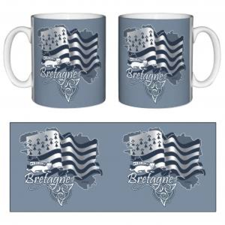 Mug blanc Carte/ Hermine Blanc Taille unique