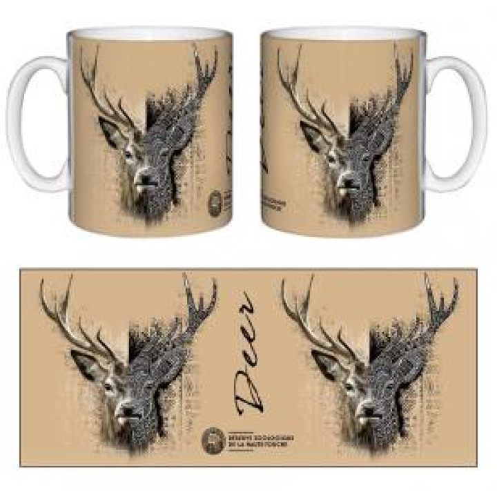 Mug blanc Cerf Native Tribes Sable Réserve de la Haute Touche Blanc Taille unique