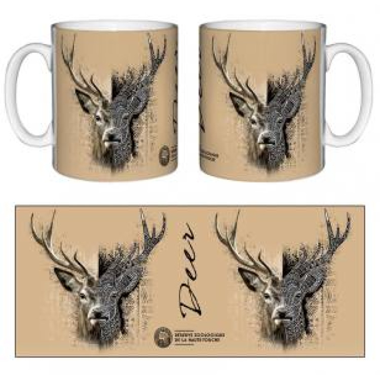 Mug blanc Cerf Native Tribes (Sable) Réserve de la Haute Touche Blanc Taille unique