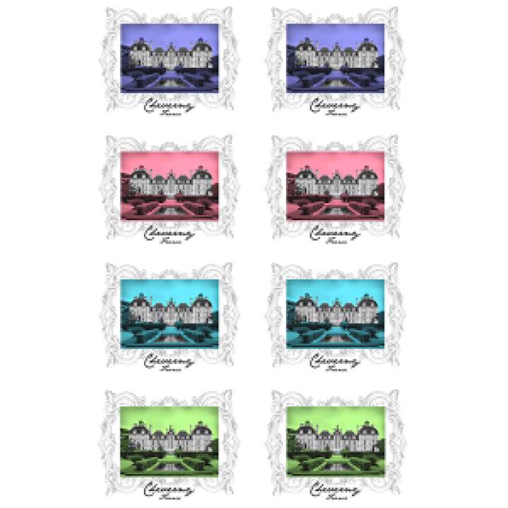 Mug blanc Château de Cheverny Version Bleu Rose Vert Bleu Nuit Blanc Taille unique