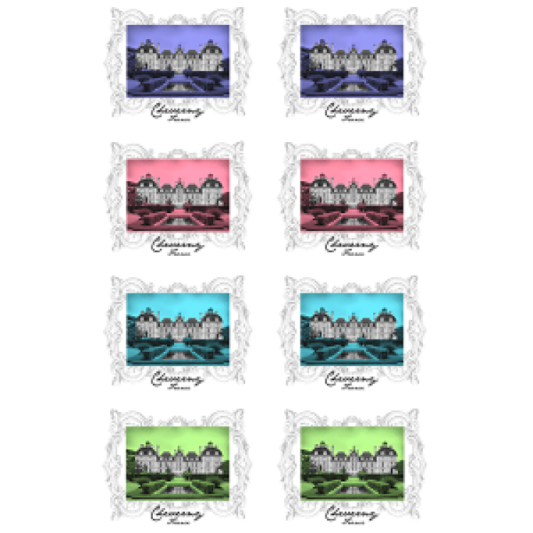 Mug blanc Château de Cheverny. Version Bleu/ Rose/ Vert/ Bleu Nuit Blanc Taille unique