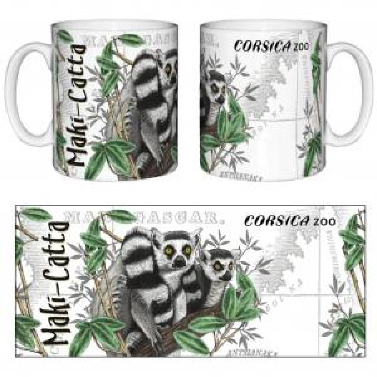 Mug blanc Dessin Maki Corsica Zoo Blanc Taille unique