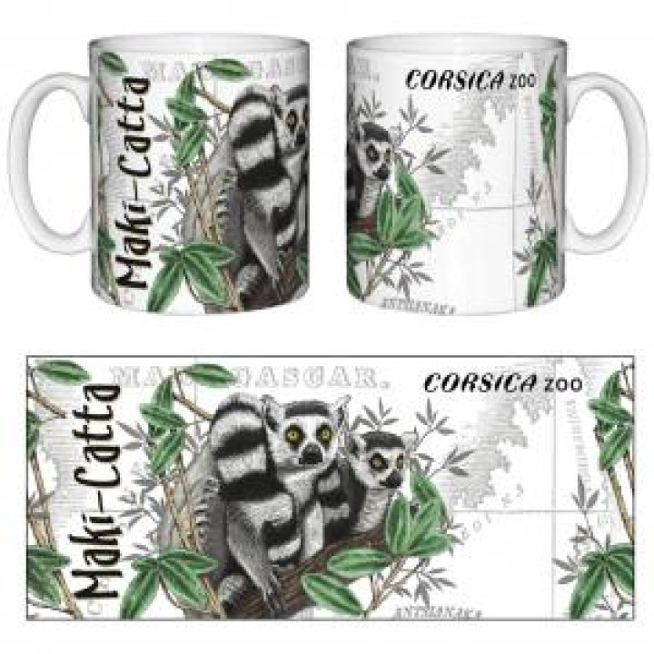 Mug blanc Dessin Maki Corsica Zoo Blanc Taille unique