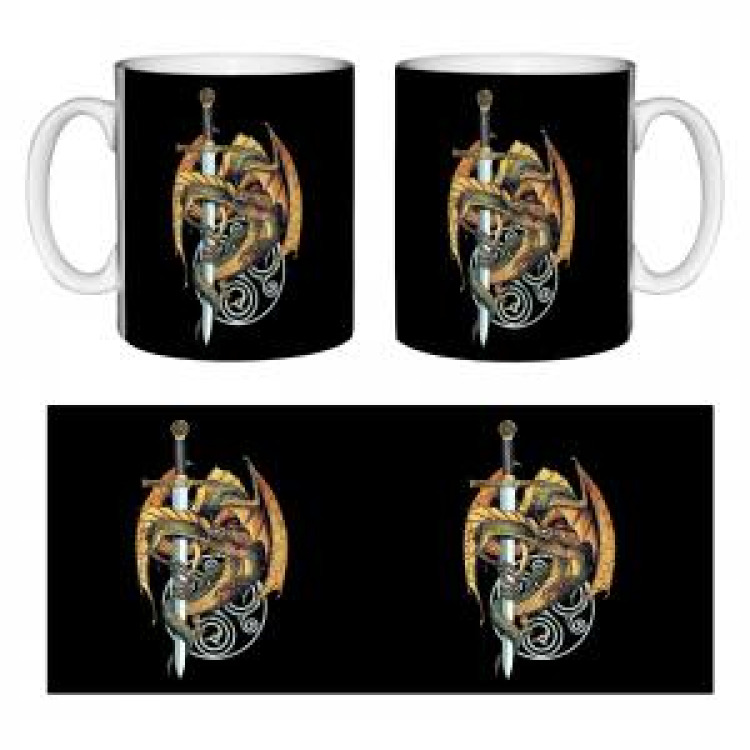 Mug blanc Dragon Ep&eacute;e Blanc Taille unique