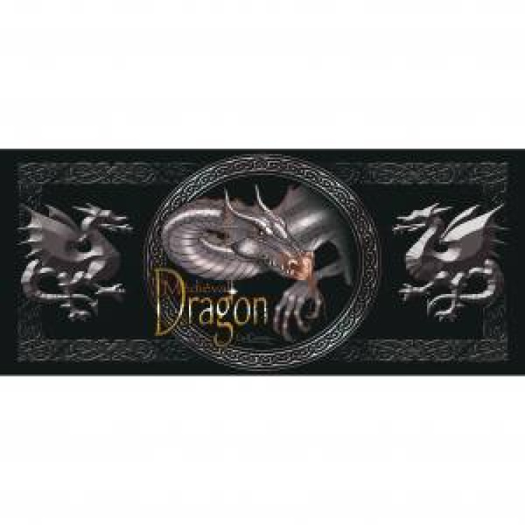 Mug blanc Dragon M&eacute;di&eacute;val dans Cercle Blanc Taille unique