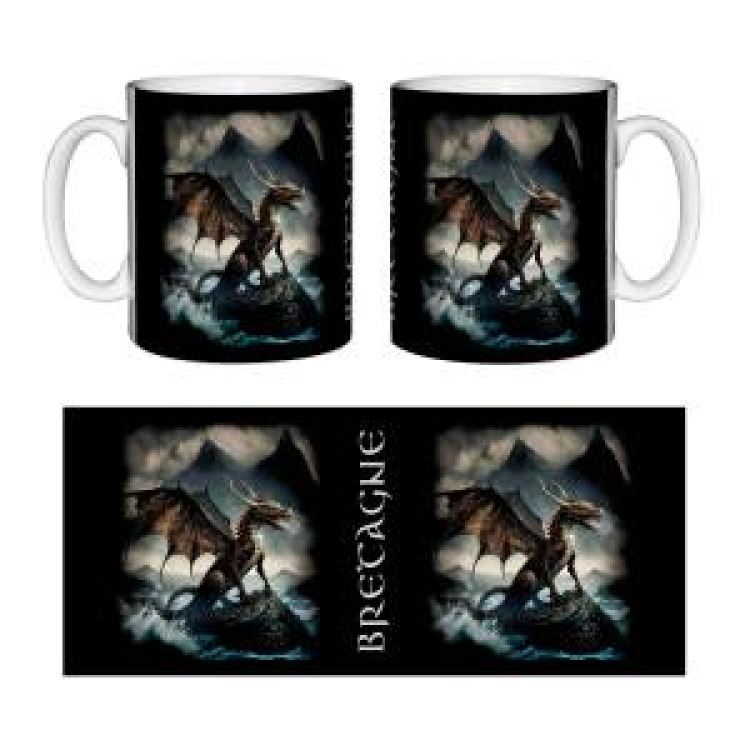 Mug blanc Dragon Montagne Bretagne Blanc Taille unique
