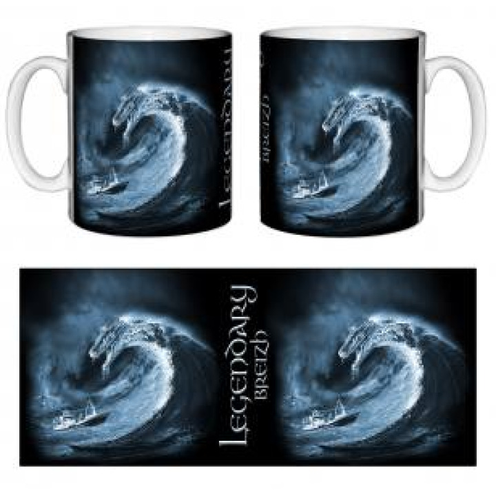 Mug blanc Dragon Vague Legendary Breizh Blanc Taille unique