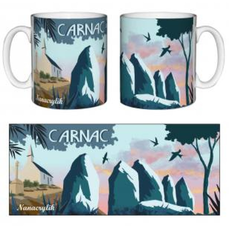 Mug blanc &eacute;glise/ Menhir Carnac (Version Horizontale) Blanc Taille unique