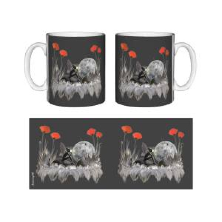Mug blanc Fée Coquelicots Lune Blanc Taille unique