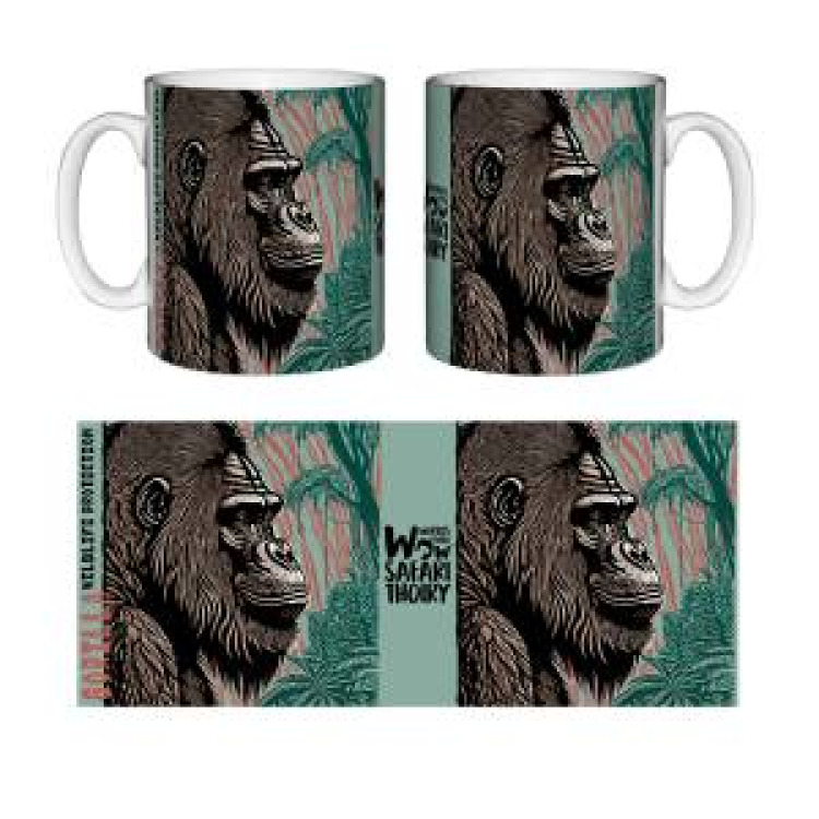 Mug blanc Gorille Linocut Zoo de Thoiry Blanc Taille unique