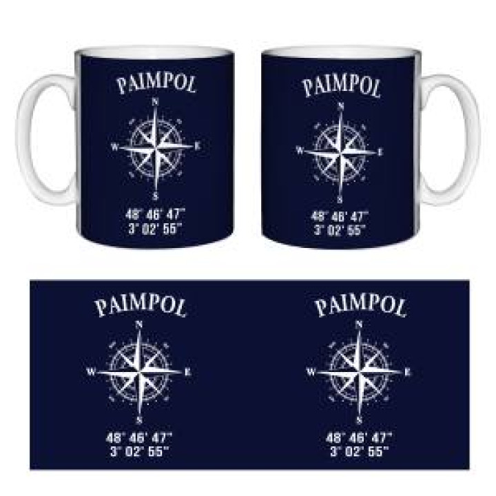 Mug blanc GPS Paimpol Blanc Taille unique