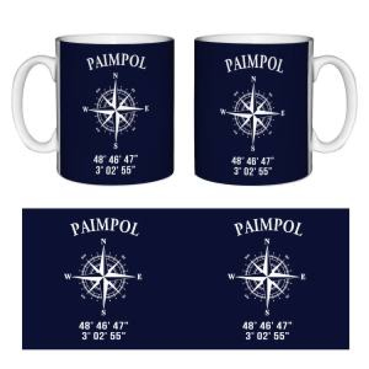 Mug blanc GPS Paimpol Blanc Taille unique