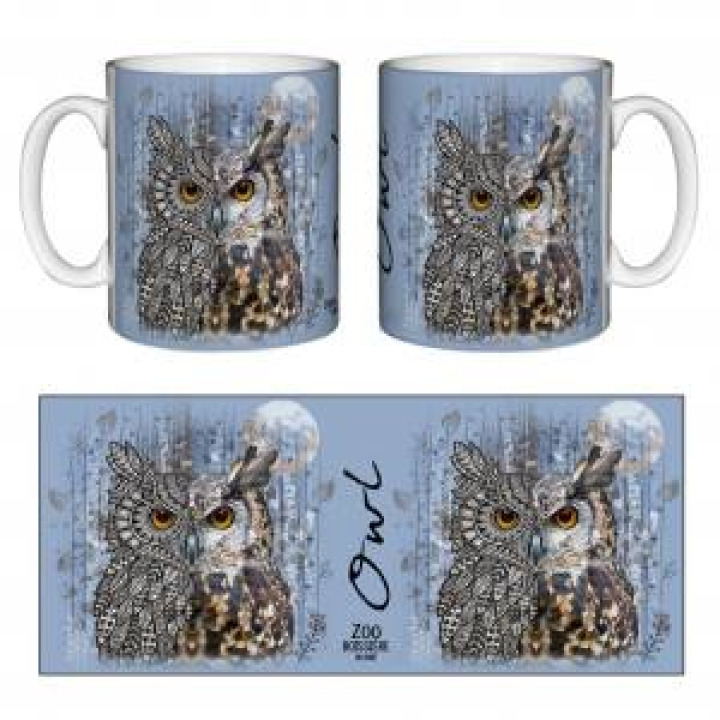 Mug blanc Hibou Native Tribes Zoo Boissière du Dore Blanc Taille unique