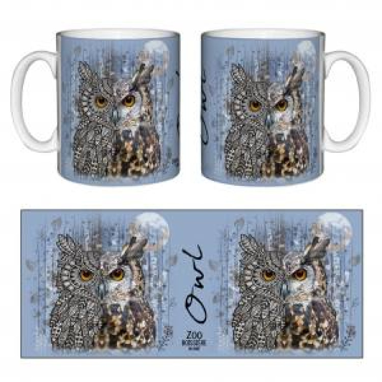 Mug blanc Hibou Native Tribes Zoo Boissière du Dore Blanc Taille unique