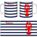 Mug blanc Homard Rayure Bretagne Blanc Taille unique
