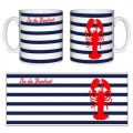 Mug blanc Homard Rayure &Icirc;le de Br&eacute;hat Blanc Taille unique