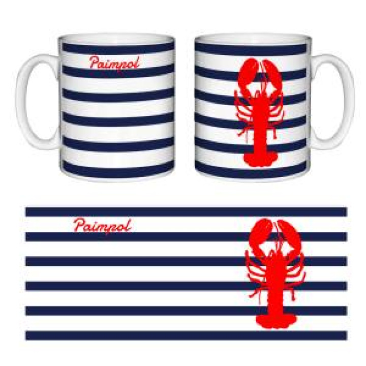 Mug blanc Homard Rayure Paimpol Blanc Taille unique