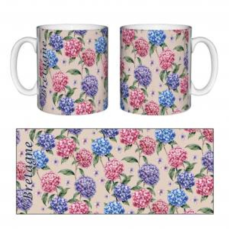 Mug blanc Hortensia Bretagne Blanc Taille unique
