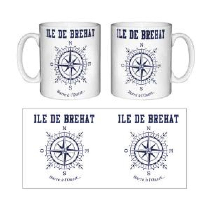 Mug blanc Île de Bréhat Barre à louest Blanc Taille unique