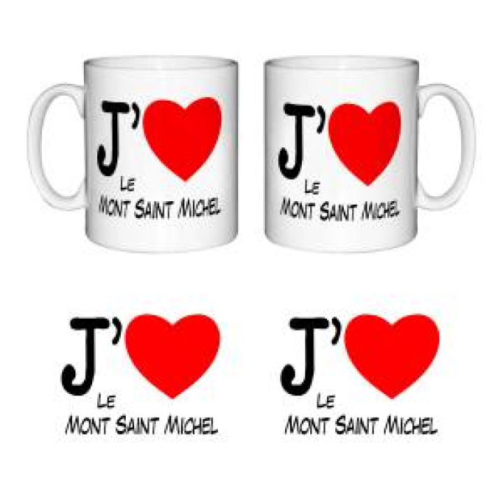 Mug blanc J Cœur Mont Saint Michel Blanc Taille unique