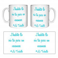 Mug blanc J'habite Ou Tu Pars en Vacances... La Turballe Inscription Turquoise Blanc Taille unique