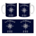 Mug blanc La Turballe GPS Imprime en Marine sur Blanc Blanc Taille unique