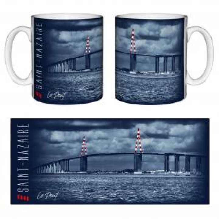 Mug blanc Le Pont de Saint Nazaire Blanc Taille unique