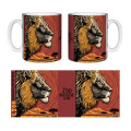 Mug blanc Lion Linocut Zoo Boissière du Dore Blanc Taille unique