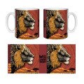 Mug blanc Lion Linocut Zoo de Thoiry Blanc Taille unique