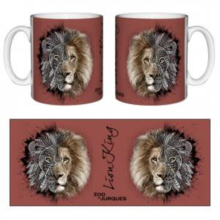Mug blanc Lion Native Tribes Rouge Orange Zoo de Jurques Blanc Taille unique